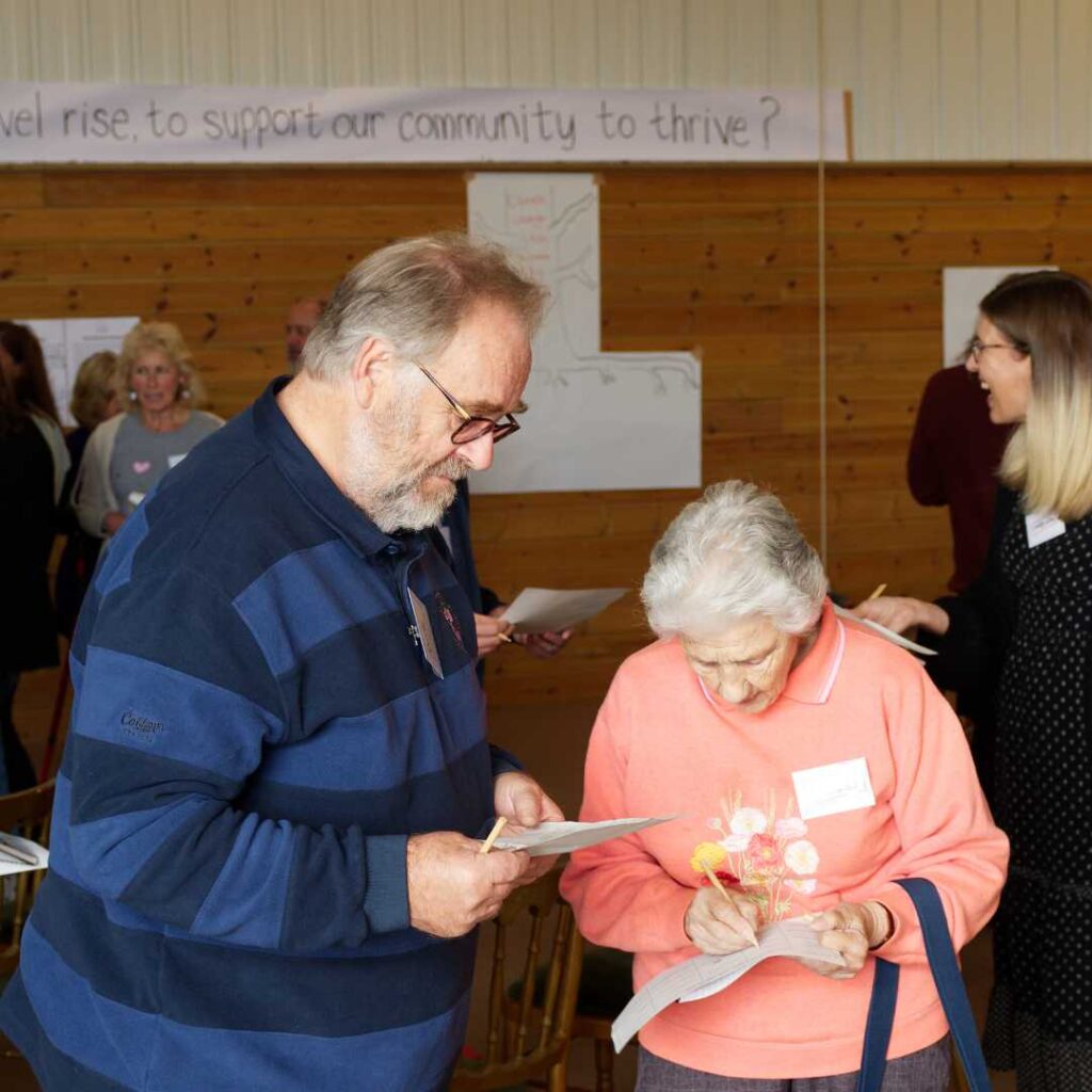 Jury members collecting bingo information