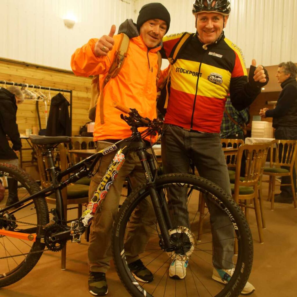 Two jury members and their bikes on the last day of the Jury sessions at Wooda